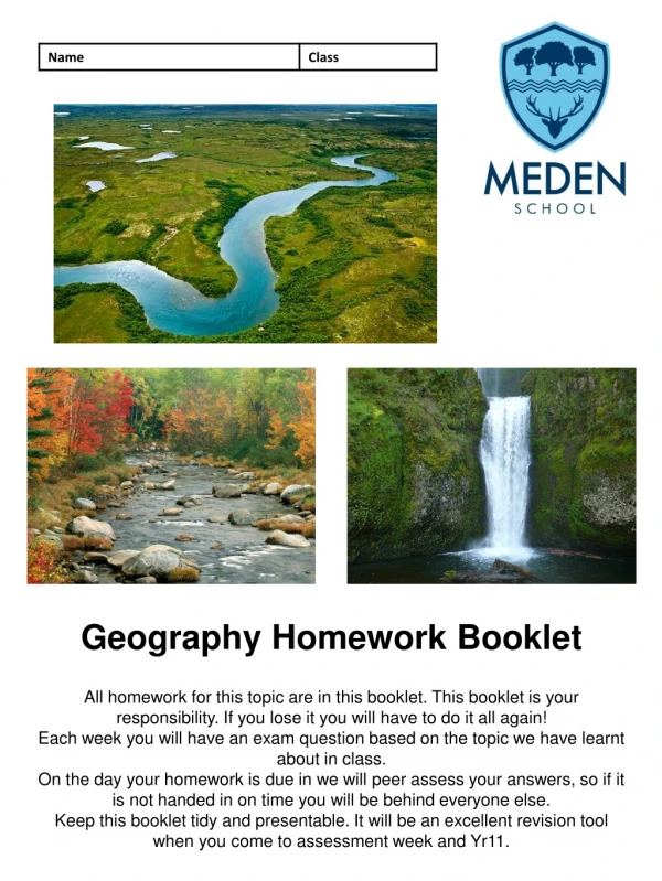 Geography Homework Booklet
