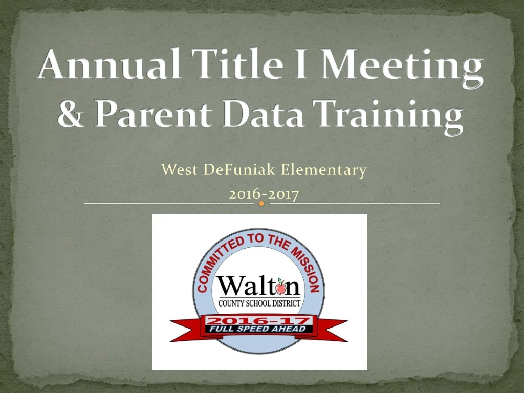 annual title i meeting parent data training