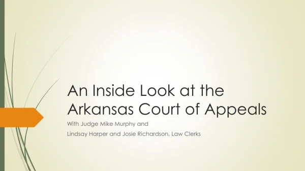 An Inside Look at the Arkansas Court of Appeals