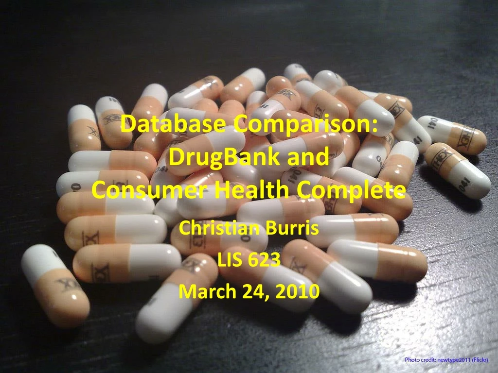 database comparison drugbank and consumer health complete