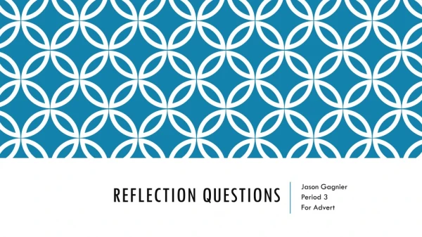 Reflection Questions