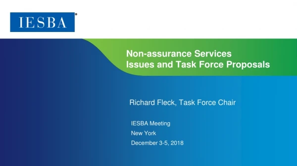 N on-assurance Services Issues and Task Force Proposals