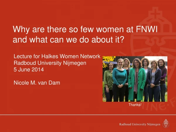 Why are there so few women at FNWI and what can we do about it ?
