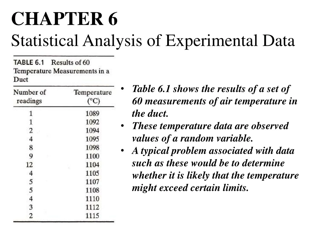 chapter 6 statistical analysis of experimental