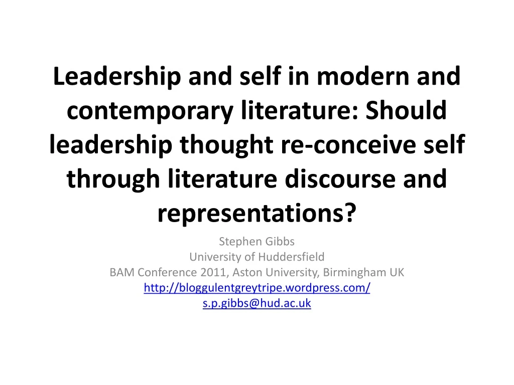 leadership and self in modern and contemporary