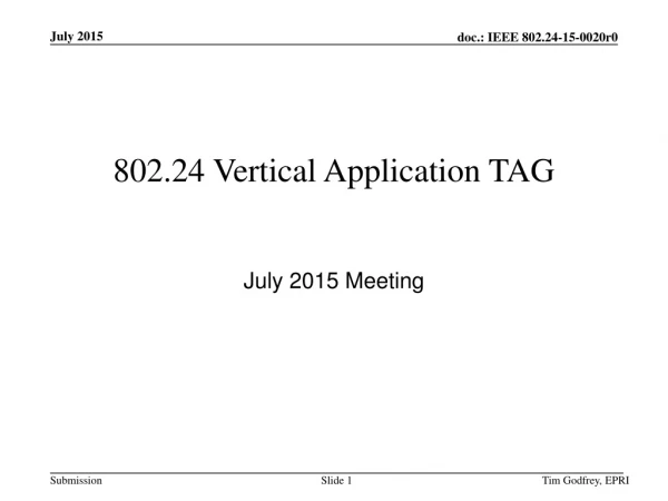 802.24 Vertical Application TAG