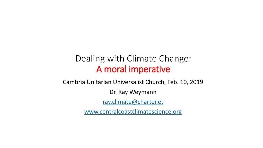 dealing with climate change a moral imperative