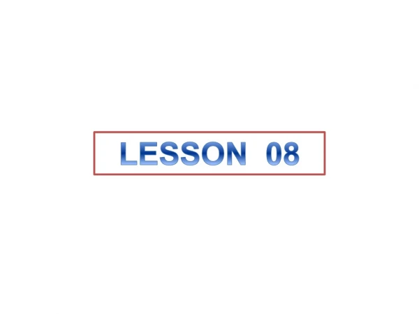 LESSON 08