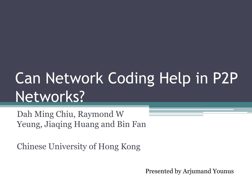 can network coding help in p2p networks