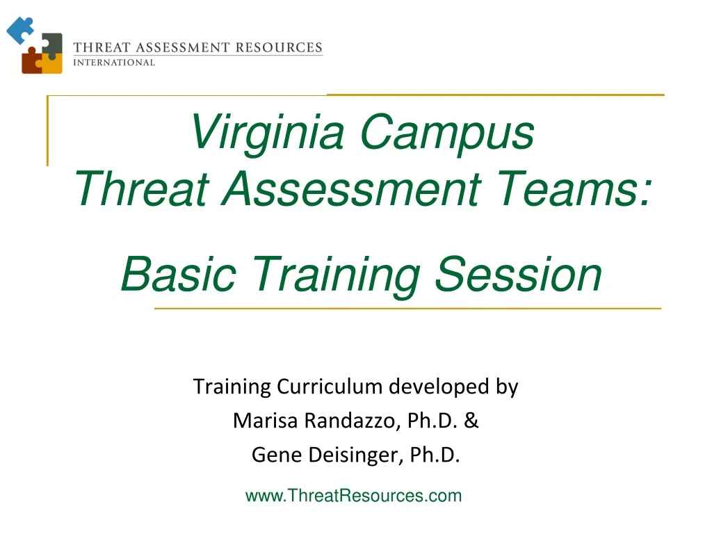 virginia campus threat assessment teams basic training session