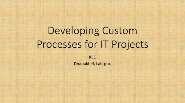 Developing Custom Processes for IT Projects