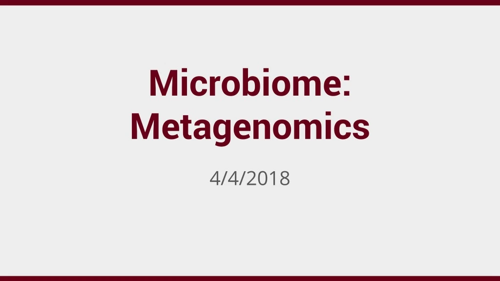 microbiome metagenomics