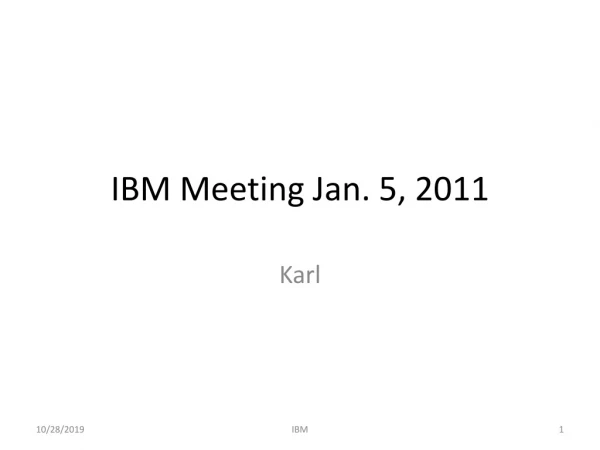 IBM Meeting Jan. 5, 2011