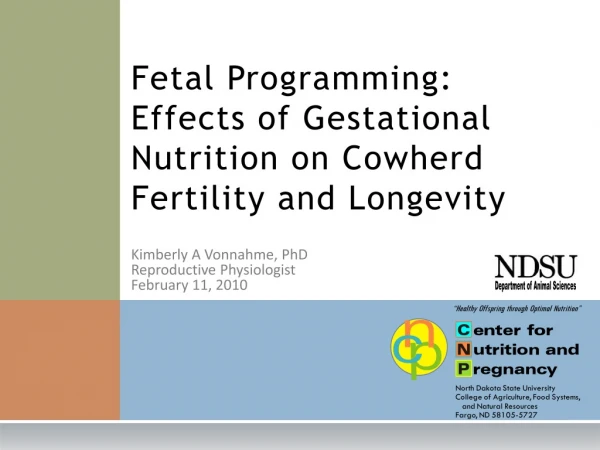 Fetal Programming: Effects of Gestational Nutrition on Cowherd Fertility and Longevity