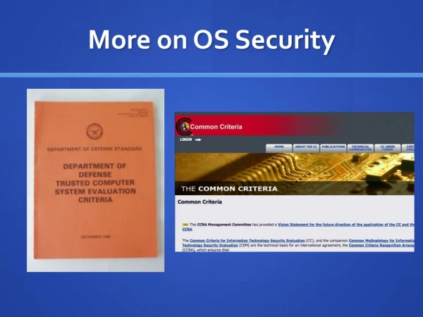 More on OS Security