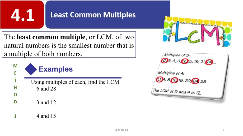 the least common multiple or lcm of two natural