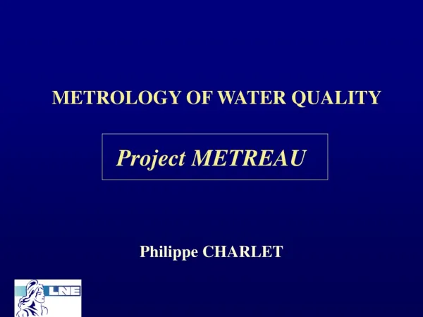 METROLOGY OF WATER QUALITY