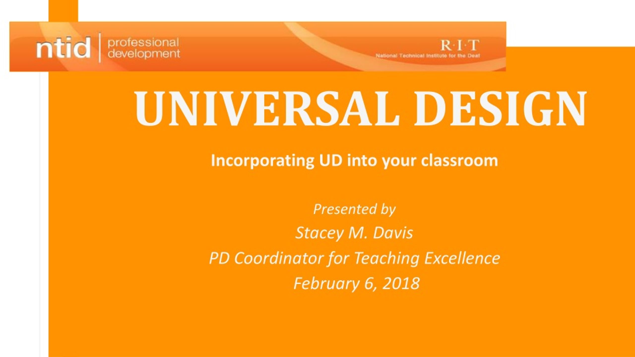 Incorporating Universal Design Into Your Classroom - slide 1