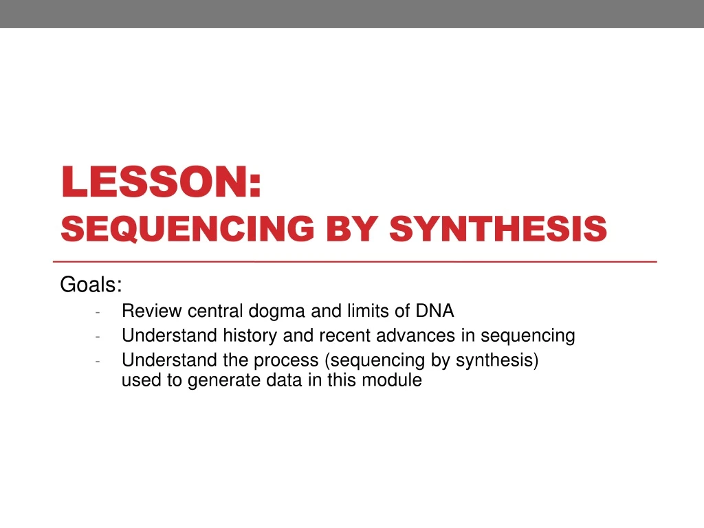 lesson sequencing by synthesis