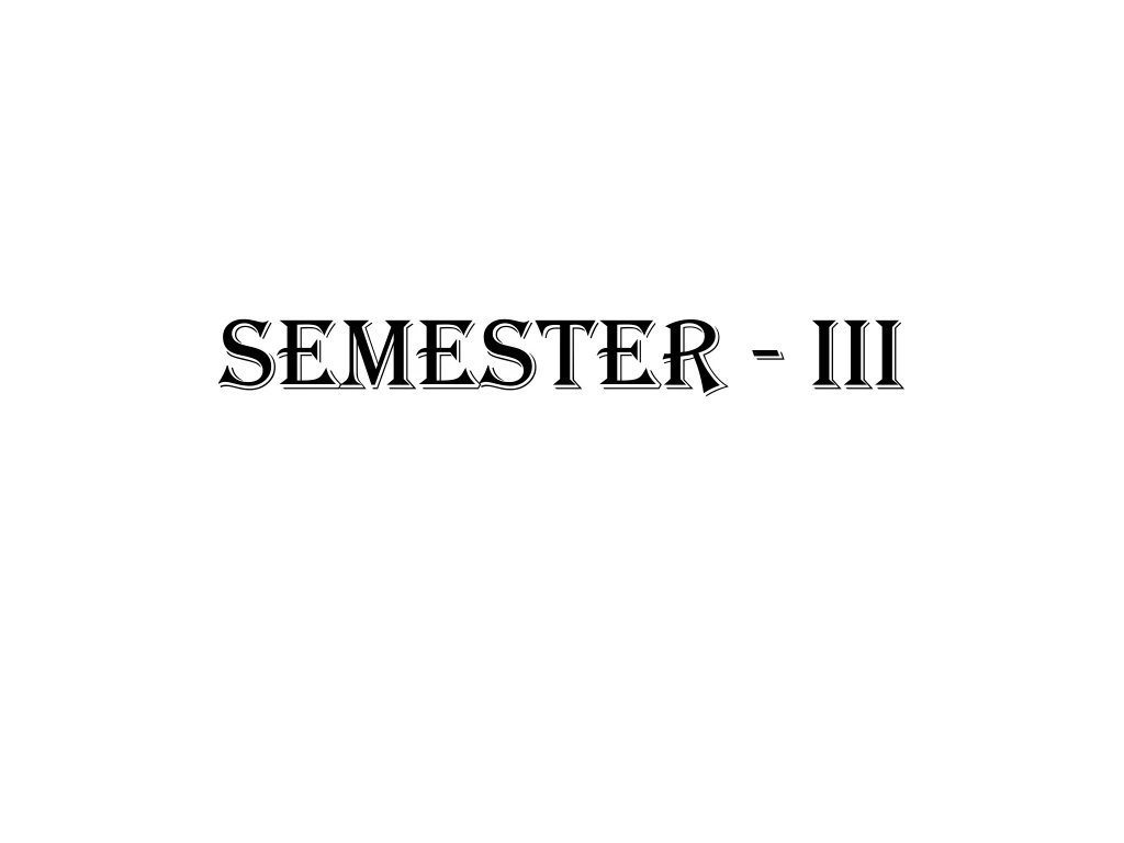 semester iii