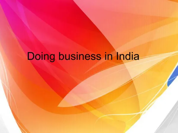 Doing business in India