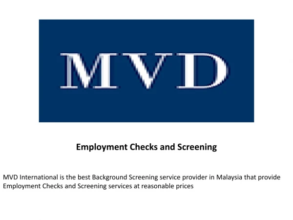 employment checks and screening