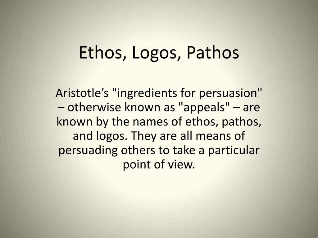 ethos logos pathos