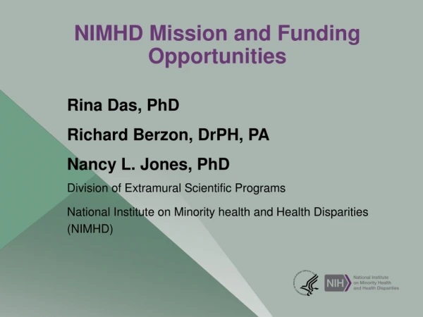 NIMHD Mission and Funding Opportunities