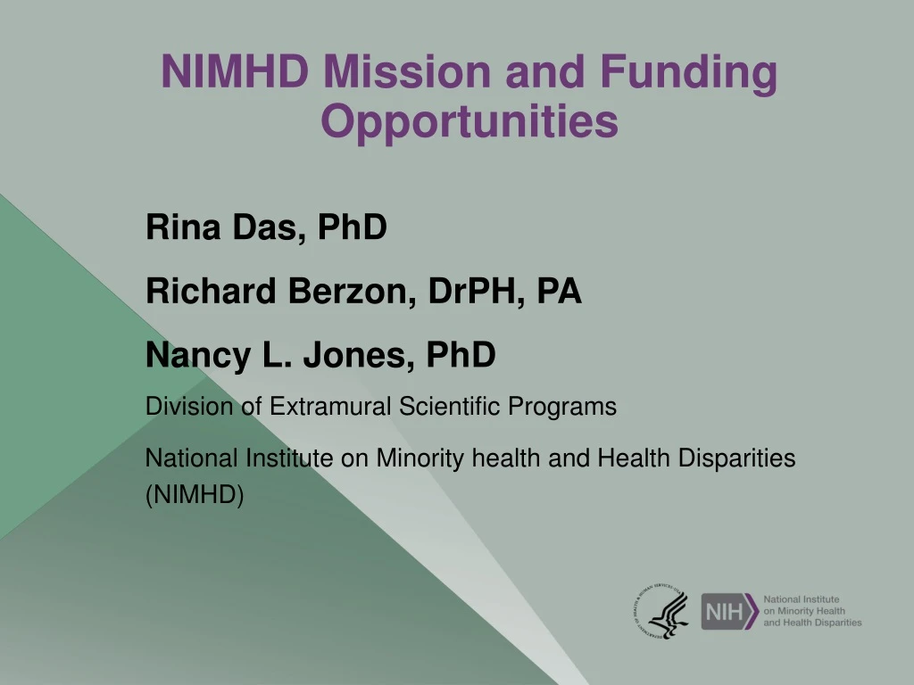 nimhd mission and funding opportunities