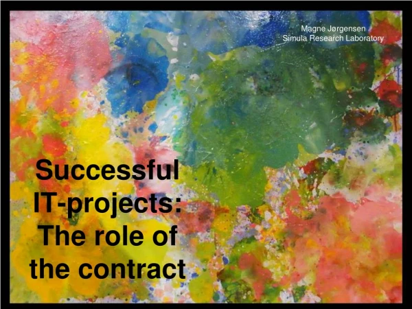 Successful IT-projects: The role of the contract