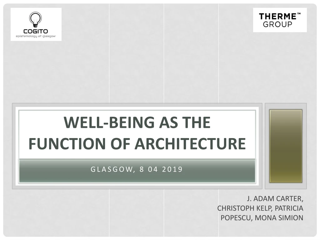 well being as the function of architecture