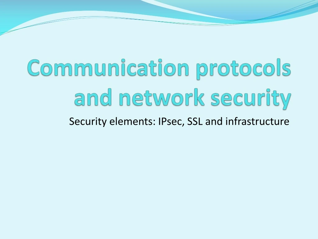 communication protocols and network security