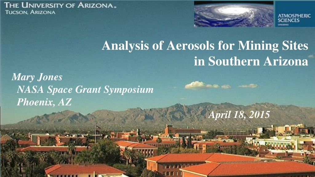 analysis of aerosols for mining sites in southern arizona
