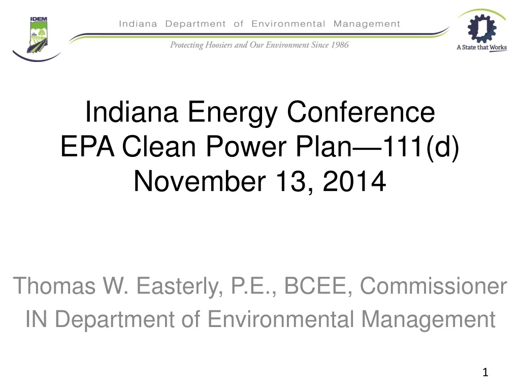 indiana energy conference epa clean power plan 111 d november 13 2014