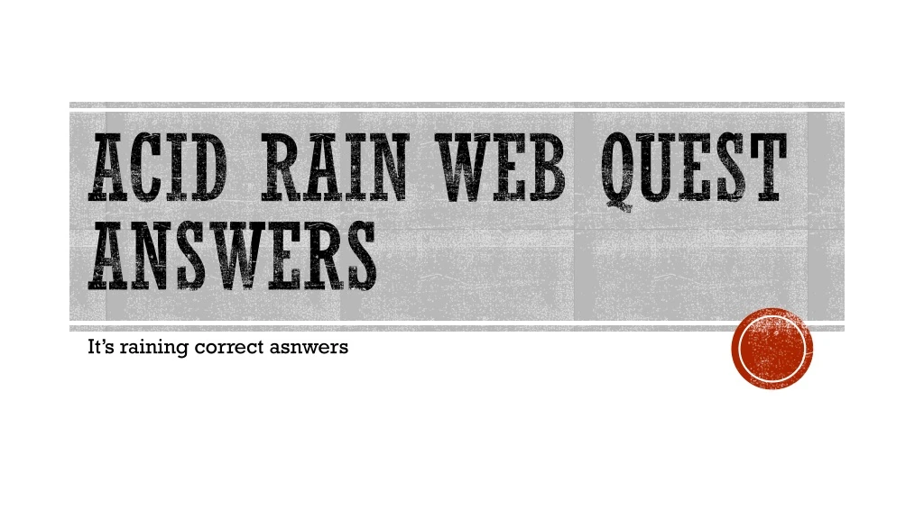 acid rain web quest answers