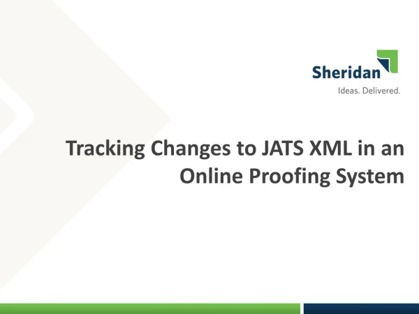 Tracking Changes to JATS XML in an Online Proofing System