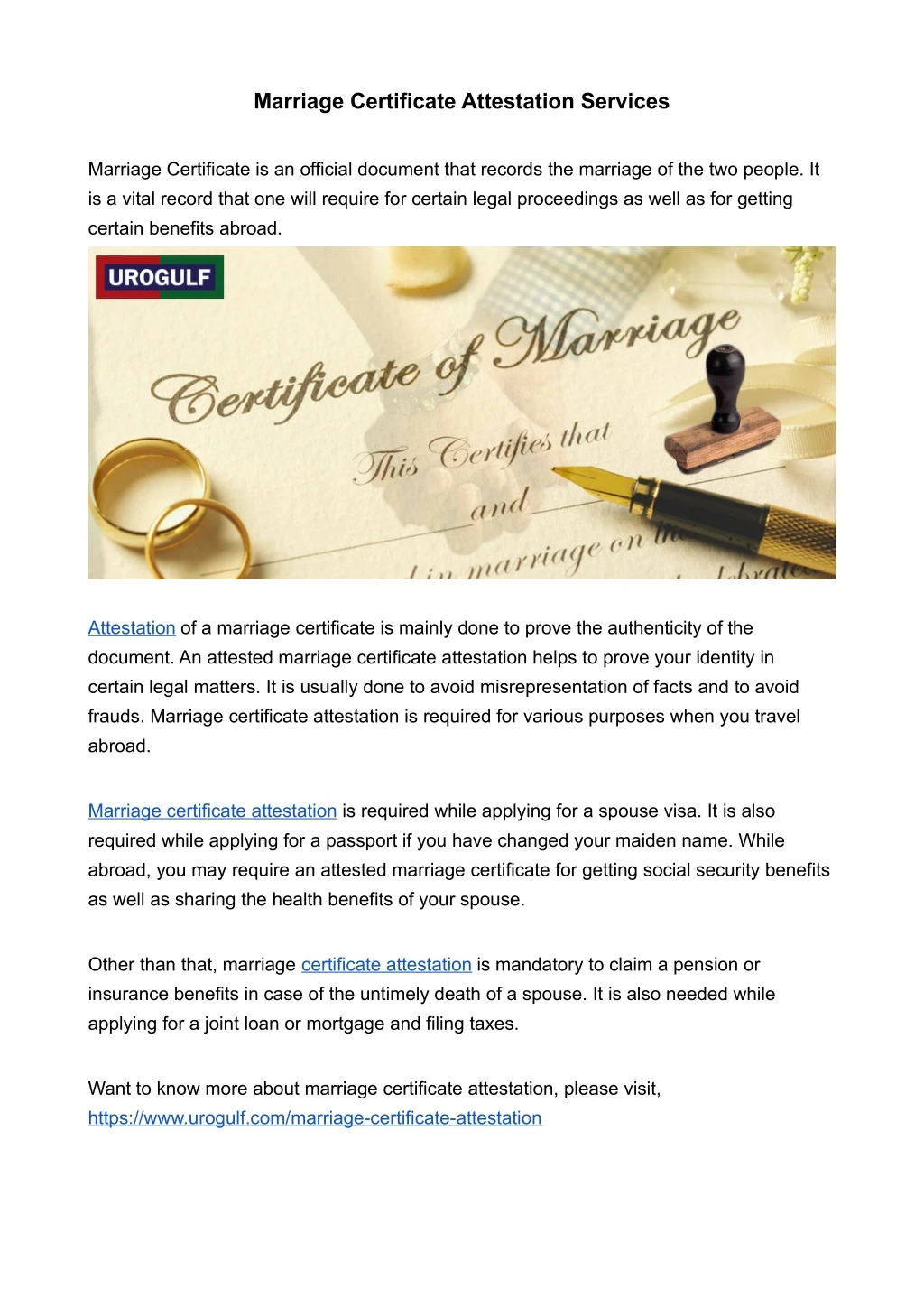 marriage certificate attestation services
