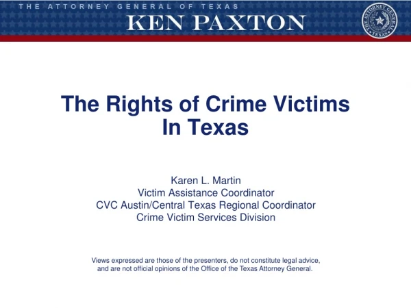 The Rights of Crime Victims In Texas