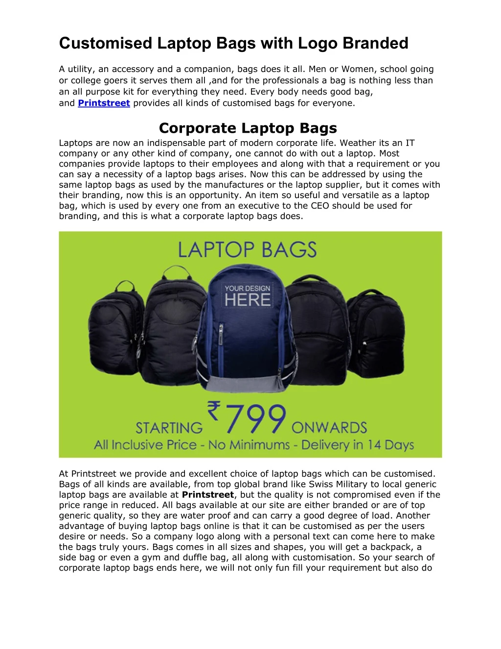 customised laptop bags with logo branded