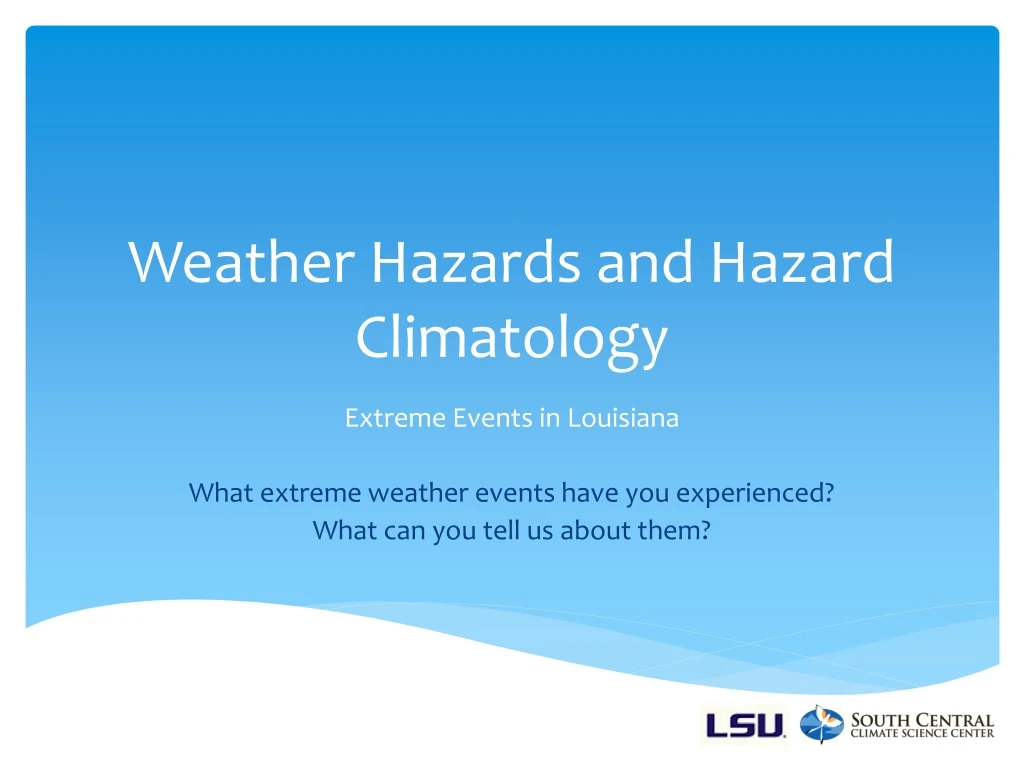 weather hazards and hazard climatology