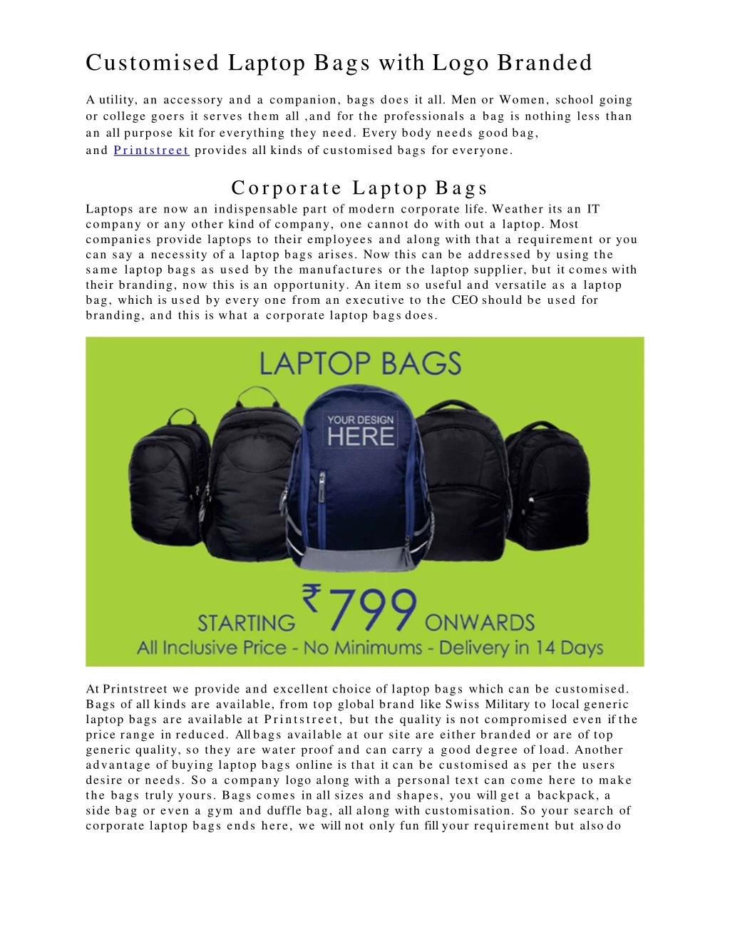 customised laptop bags with logo branded