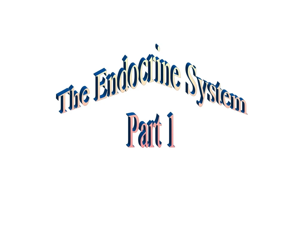 the endocrine system part 1