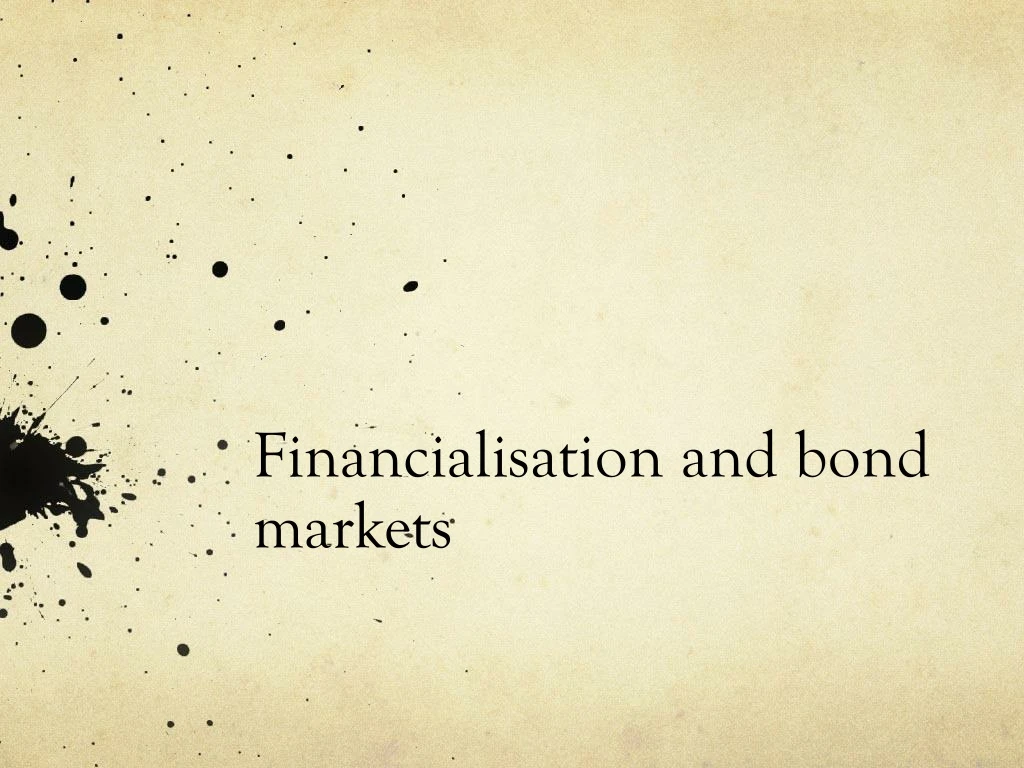 financialisation and bond markets