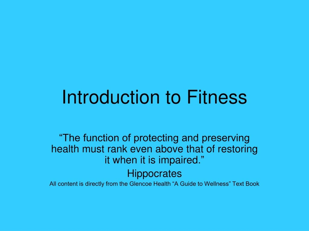 introduction to fitness