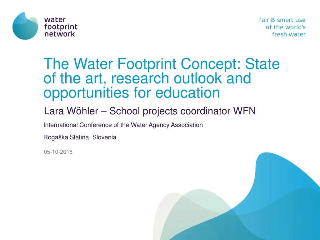 the water footprint concept state of the art research outlook and opportunities for education