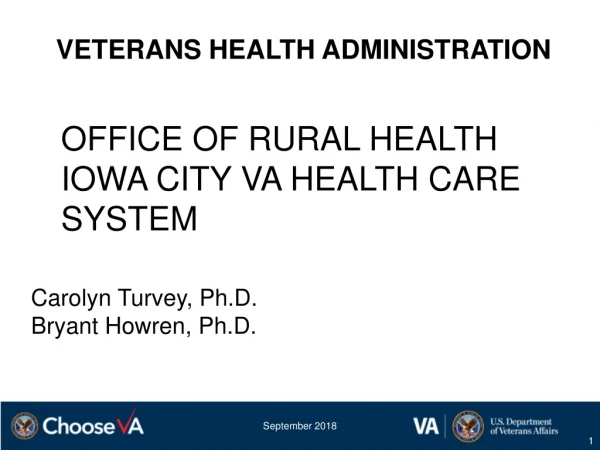 Office of rural Health Iowa City VA Health Care SysteM