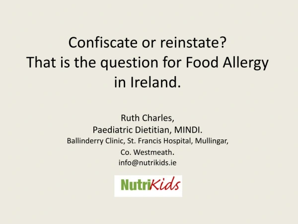 Irish Food Allergy Network October 2009.