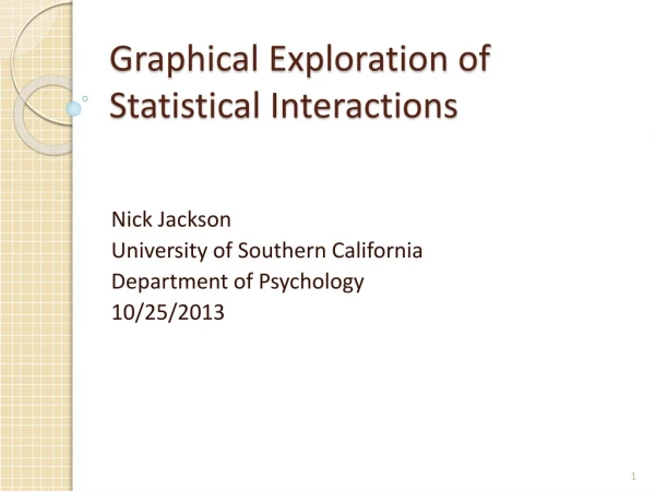 Graphical Exploration of Statistical Interactions