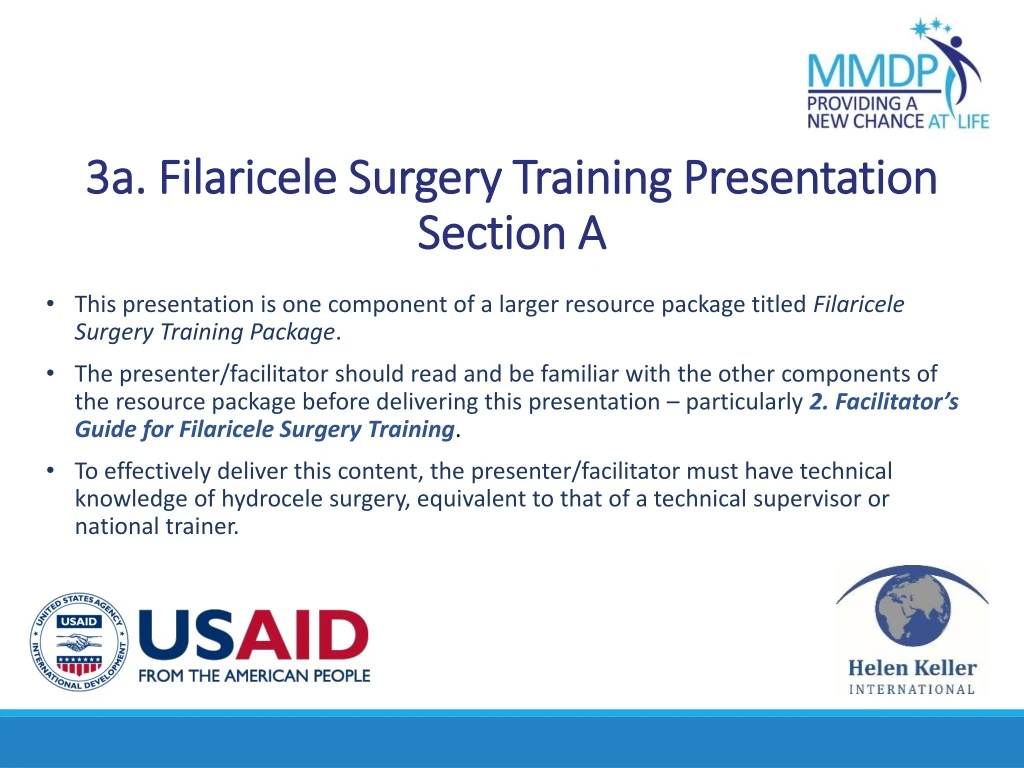 3a filaricele surgery training presentation section a