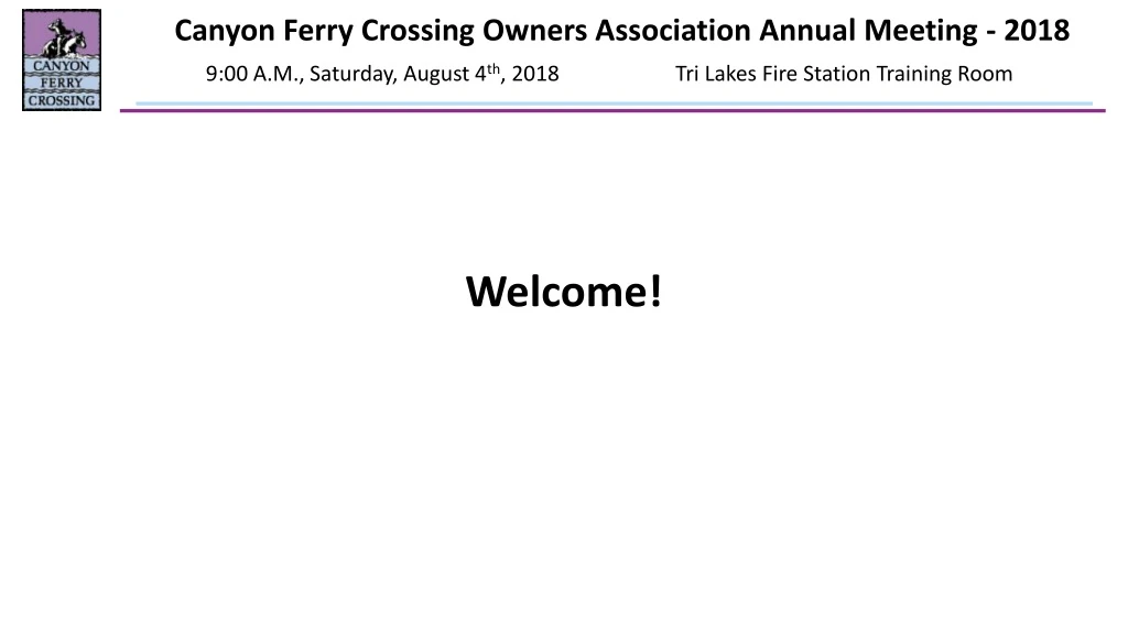 canyon ferry crossing owners association annual